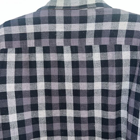Men’s XL Heavyweight Flannel fleece lined jacket Shacket gray and black plaid - Picture 12 of 13
